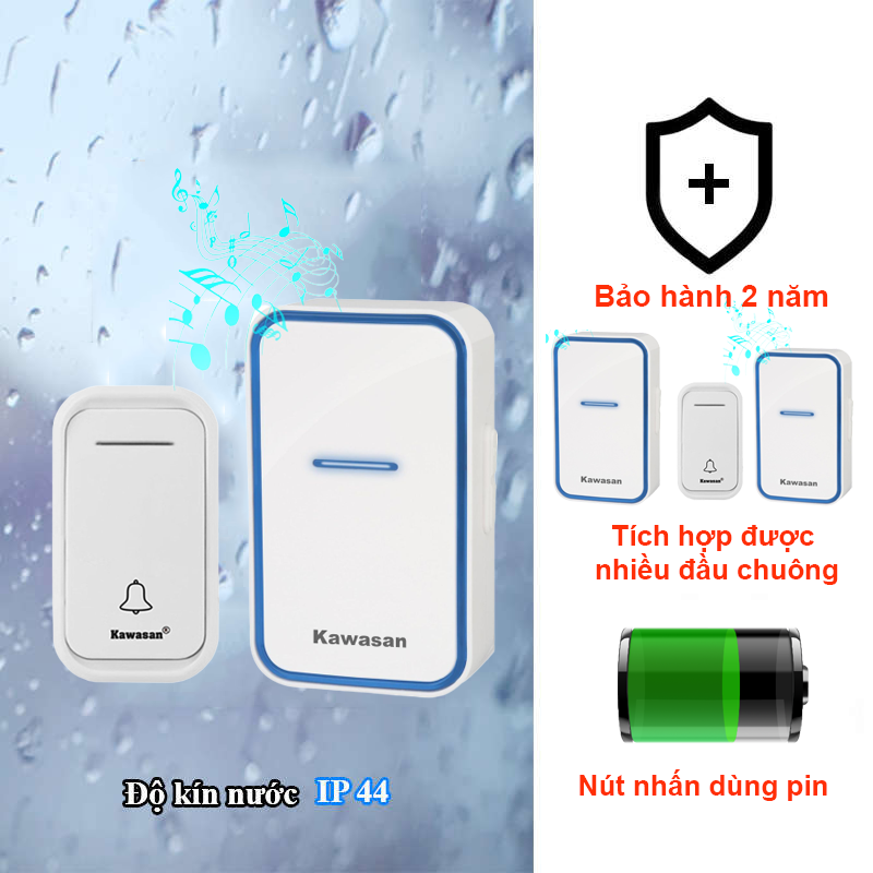 Nút nhấn kín nước chuẩn IP44 dùng Pin