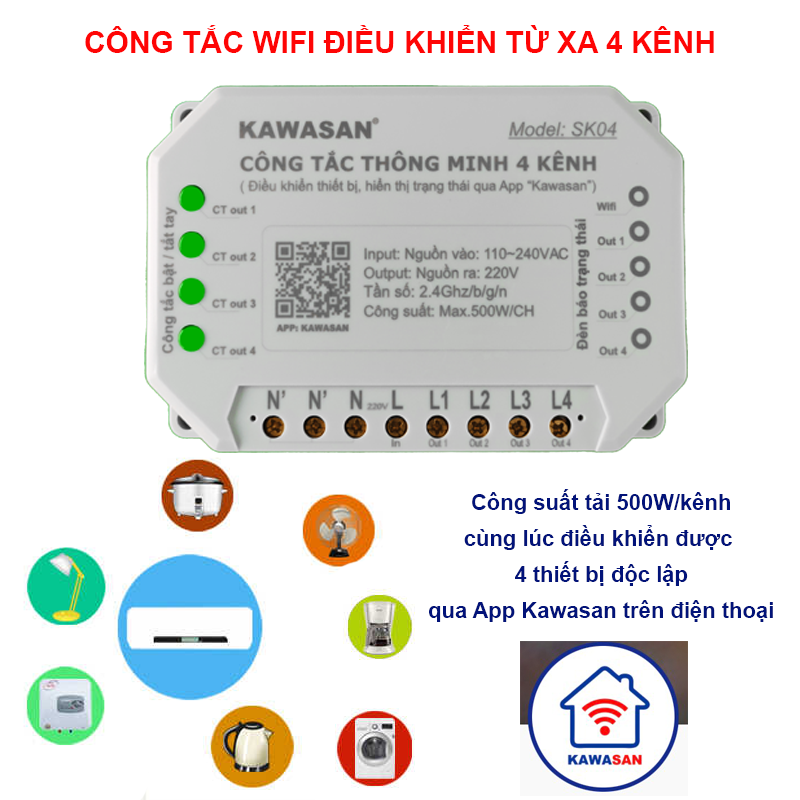 Ứng dụng công tắc wifi công suất lớn SK01H